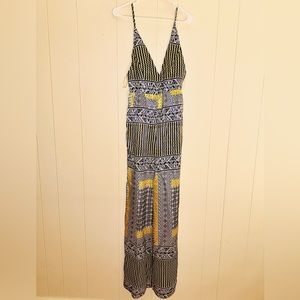 Low Cut Printed Jumpsuit